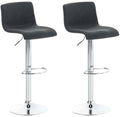 2-delige Set Barkrukken Stoffen Zitting - Bistrostoelen - Ergonomisch Comfortabel Kleur donkergrijs Onderstel Kleur chroom