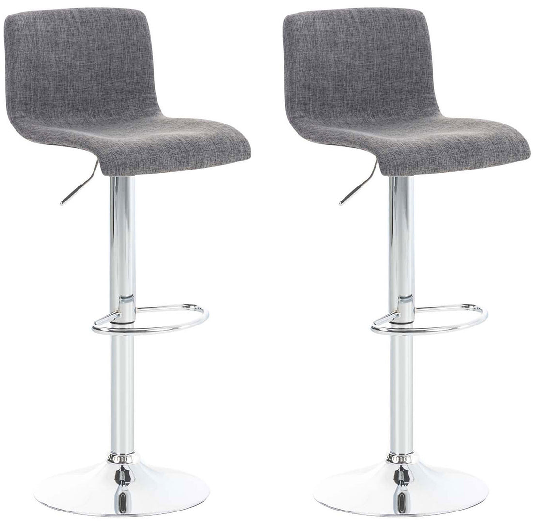 Set van 2 Moderne Barkrukken - Barstoelen - Ergonomisch Zitcomfort Kleur lichtgrijs