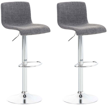 Set van 2 Moderne Barkrukken - Barstoelen - Ergonomisch Zitcomfort Kleur lichtgrijs