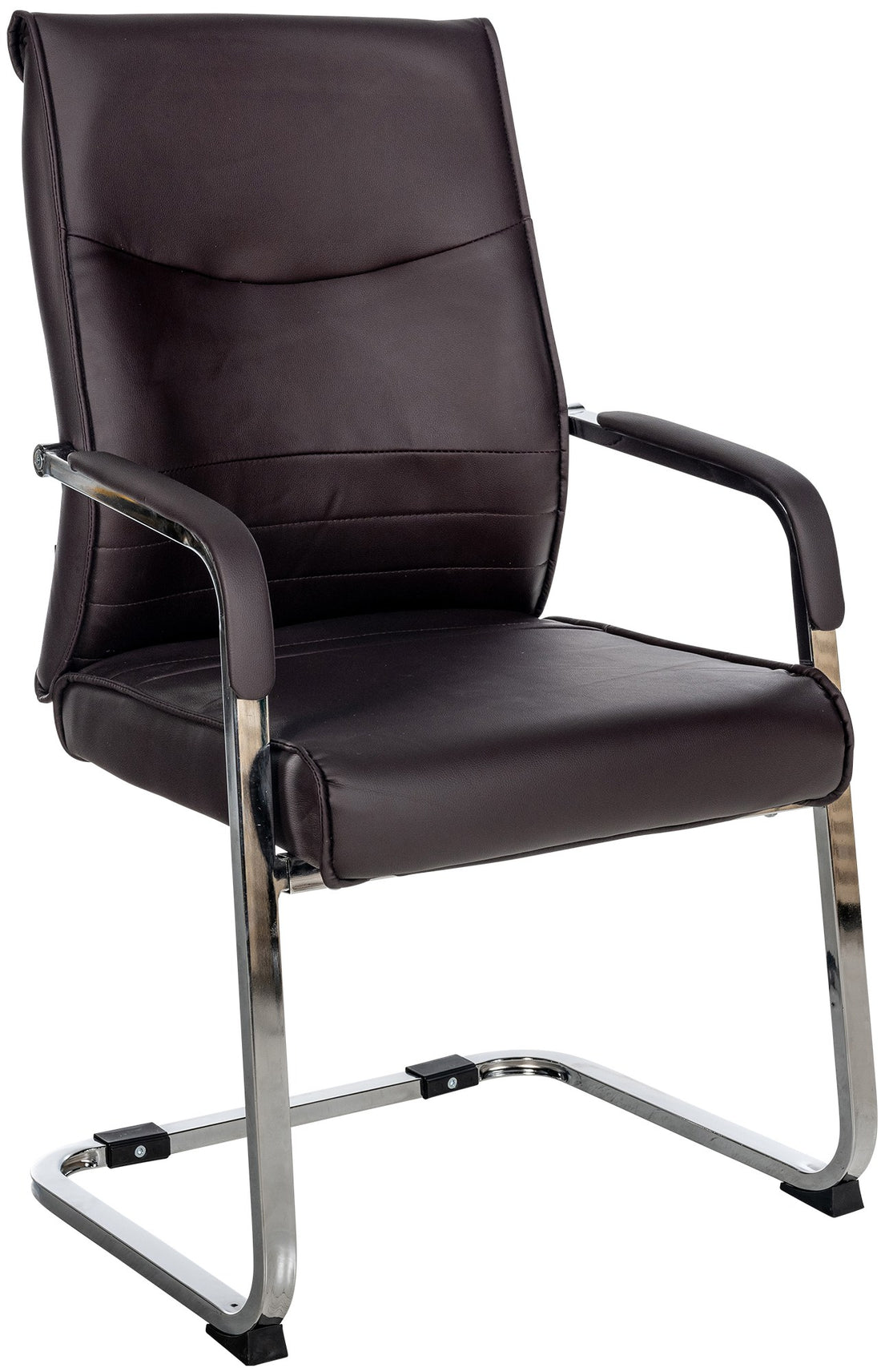 Bezoekersstoel - Gaststoel - Hoog Zitcomfort, Ergonomisch Design, Kunstleer/Stof Optie Kleur zwart Materiaal kunstleer