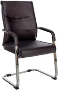 Bezoekersstoel - Gaststoel - Hoog Zitcomfort, Ergonomisch Design, Kunstleer/Stof Optie Kleur bruin Materiaal kunstleer