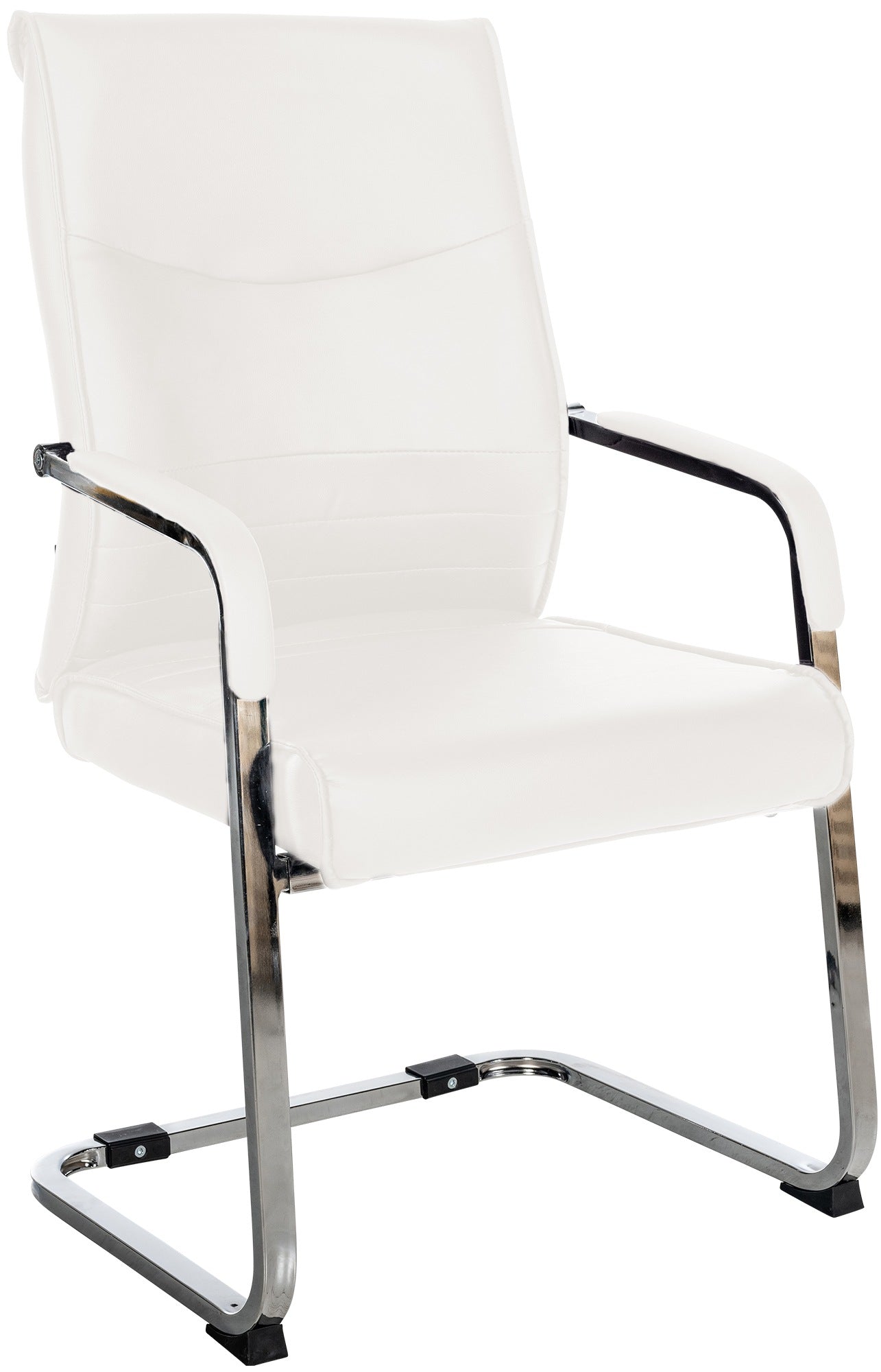 Bezoekersstoel - Gaststoel - Hoog Zitcomfort, Ergonomisch Design, Kunstleer/Stof Optie Kleur wit Materiaal kunstleer