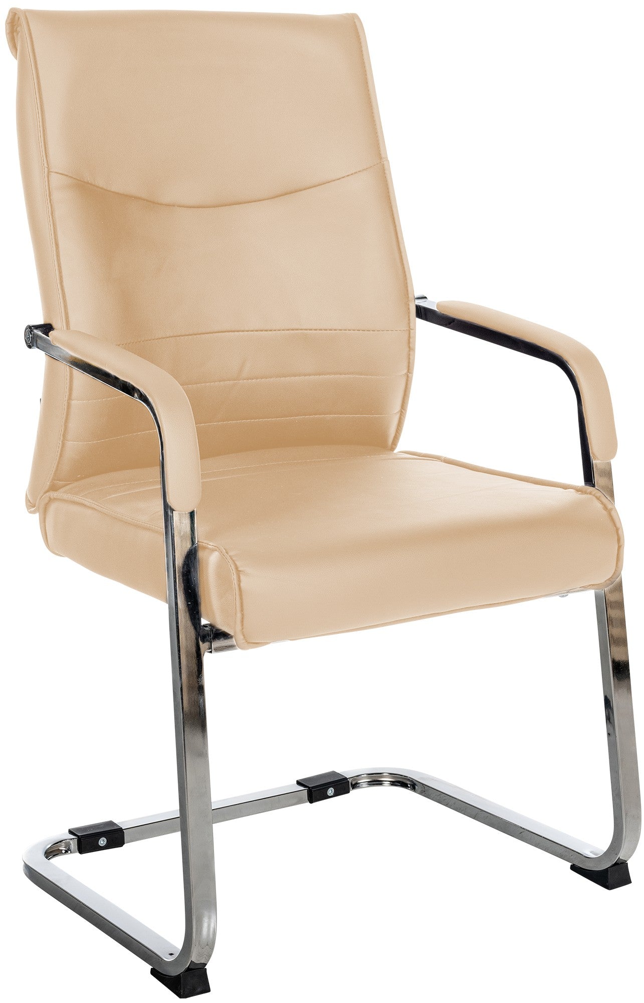 Bezoekersstoel - Gaststoel - Hoog Zitcomfort, Ergonomisch Design, Kunstleer/Stof Optie Kleur khaki Materiaal kunstleer