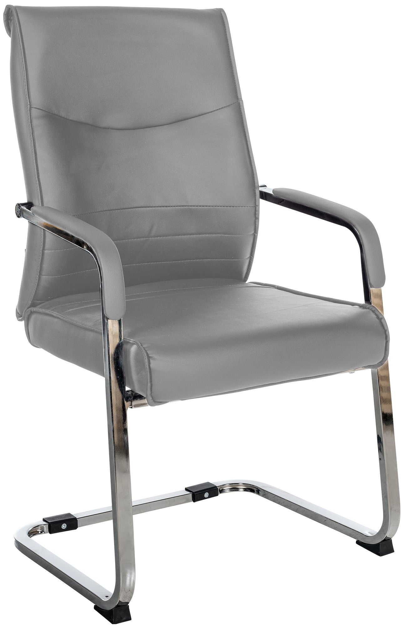 Bezoekersstoel - Gaststoel - Hoog Zitcomfort, Ergonomisch Design, Kunstleer/Stof Optie Kleur grijs Materiaal kunstleer