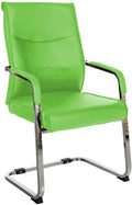 Bezoekersstoel - Gaststoel - Hoog Zitcomfort, Ergonomisch Design, Kunstleer/Stof Optie Kleur groen Materiaal kunstleer