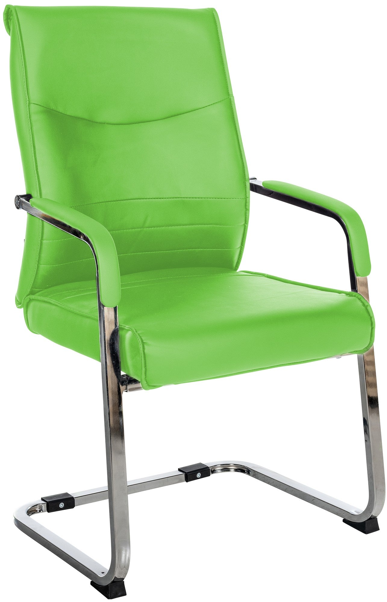 Bezoekersstoel - Gaststoel - Hoog Zitcomfort, Ergonomisch Design, Kunstleer/Stof Optie Kleur groen Materiaal kunstleer