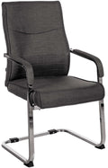 Bezoekersstoel - Gaststoel - Hoog Zitcomfort, Ergonomisch Design, Kunstleer/Stof Optie Kleur zwart Materiaal Stof