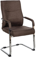 Bezoekersstoel - Gaststoel - Hoog Zitcomfort, Ergonomisch Design, Kunstleer/Stof Optie Kleur bruin Materiaal Stof
