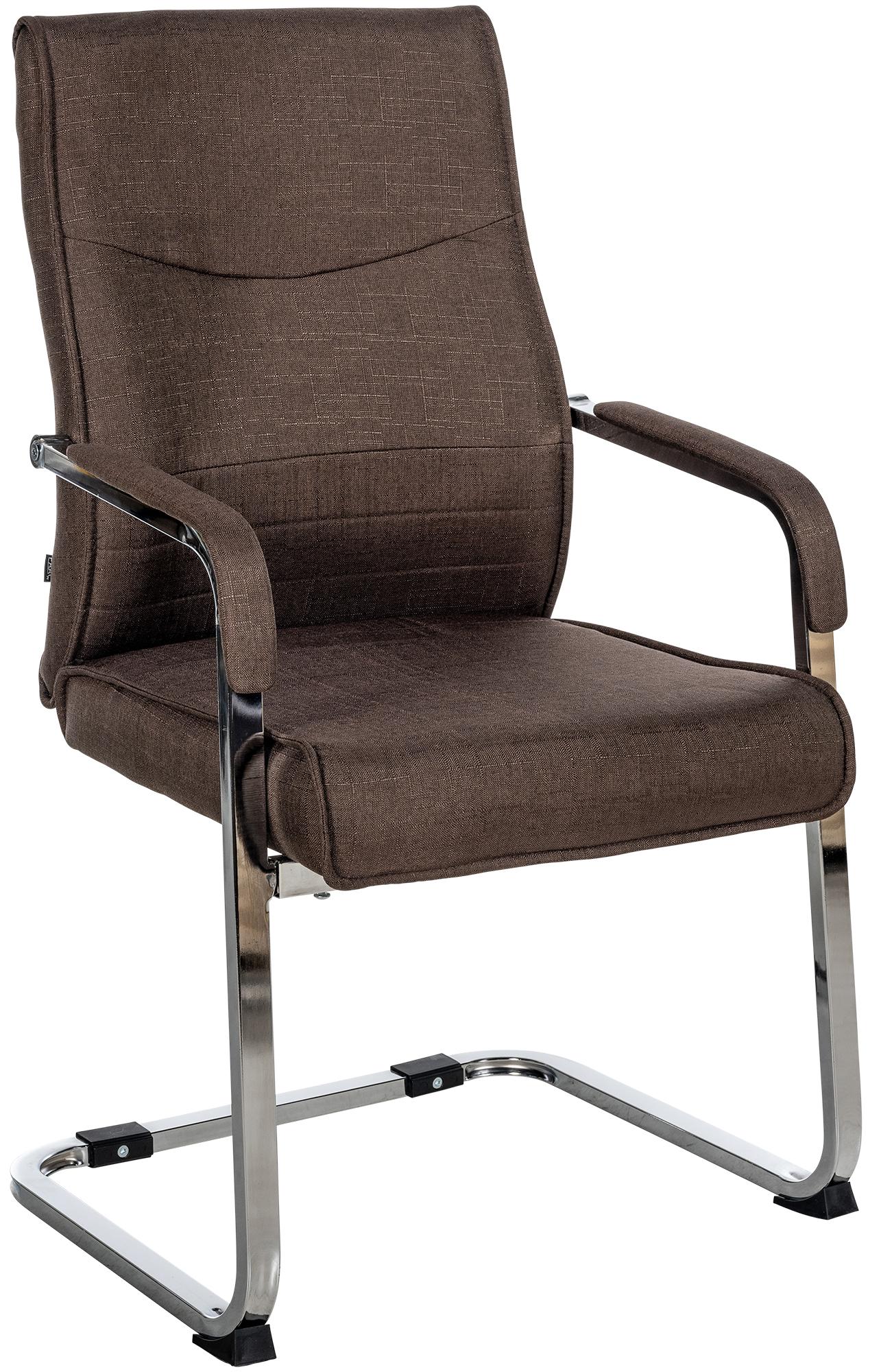 Bezoekersstoel - Gaststoel - Hoog Zitcomfort, Ergonomisch Design, Kunstleer/Stof Optie Kleur bruin Materiaal Stof