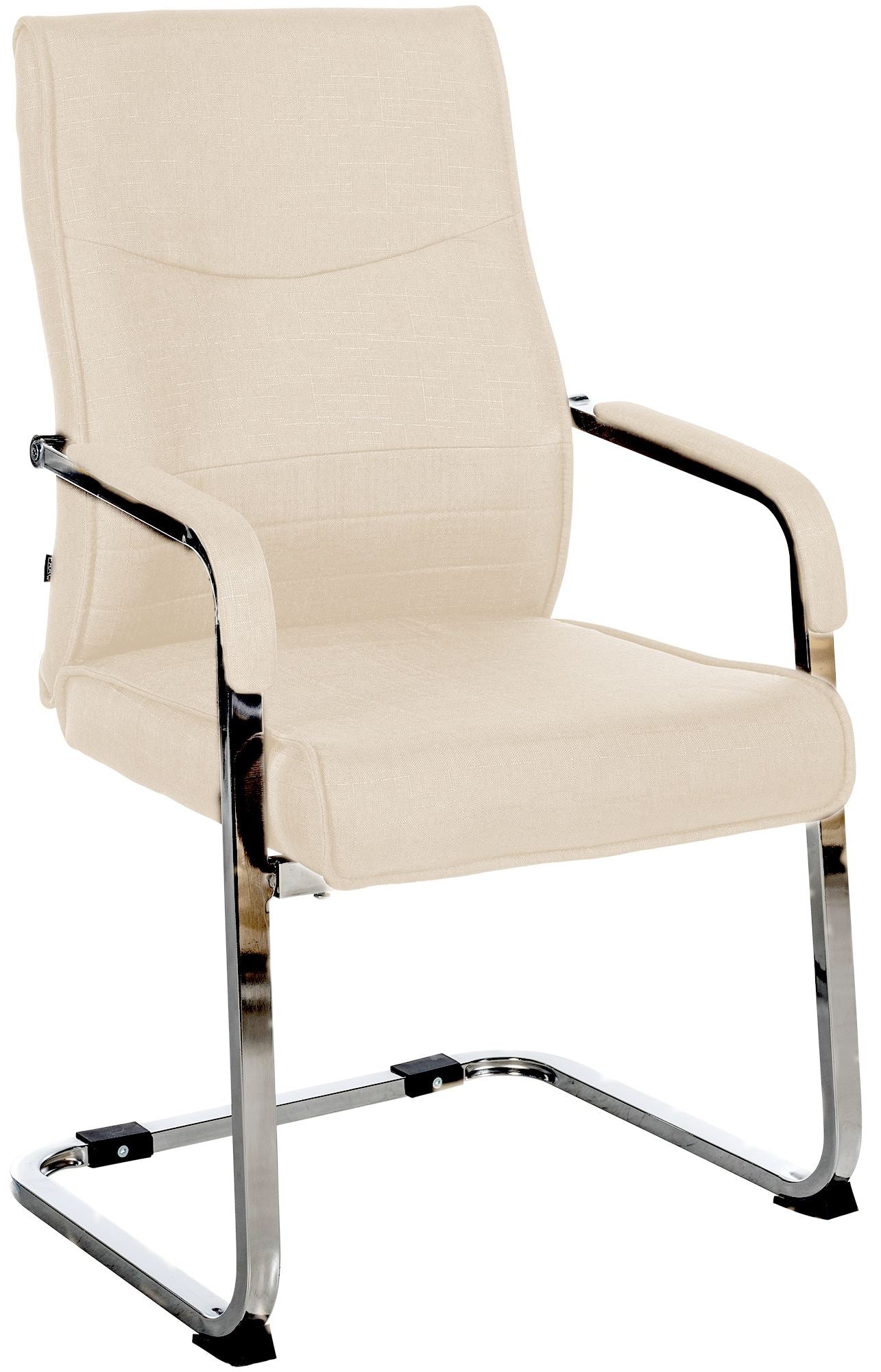 Bezoekersstoel - Gaststoel - Hoog Zitcomfort, Ergonomisch Design, Kunstleer/Stof Optie Kleur crème Materiaal Stof