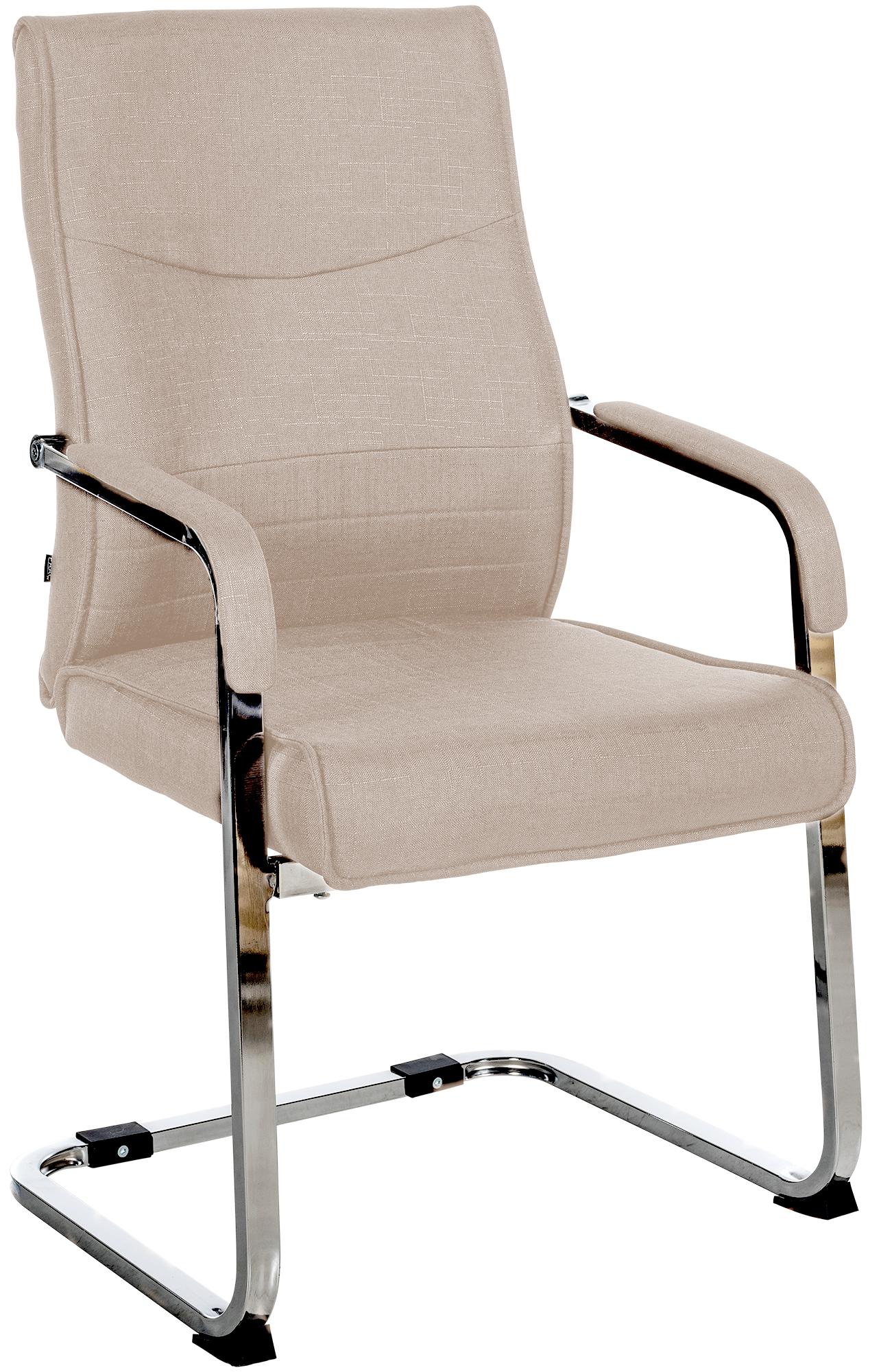 Bezoekersstoel - Gaststoel - Hoog Zitcomfort, Ergonomisch Design, Kunstleer/Stof Optie Kleur taupe Materiaal Stof