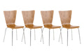 4x Bezoekersstoel - Vergaderstoelen - Ergonomische Zitting, Stapelbaar Design Kleur eik