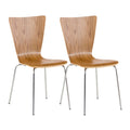 2-delige Set Bezoekersstoelen - Ergonomische Stacking Stoelen - Comfortabele Zitervaring Kleur eik