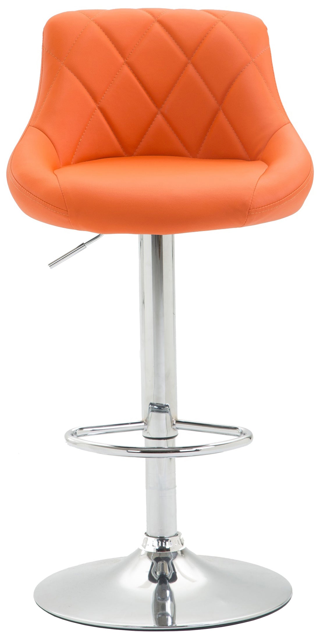 Set van 2 Barkrukken – Kunstleren Barstoelen – Verstelbaar & 360° draaibaar voor optimaal comfort Kleur oranje