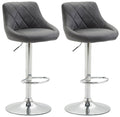 Set van 2 Elegante Barkrukken - Kunstleren Stoelen - Verstelbare Hoogte Kleur grijs