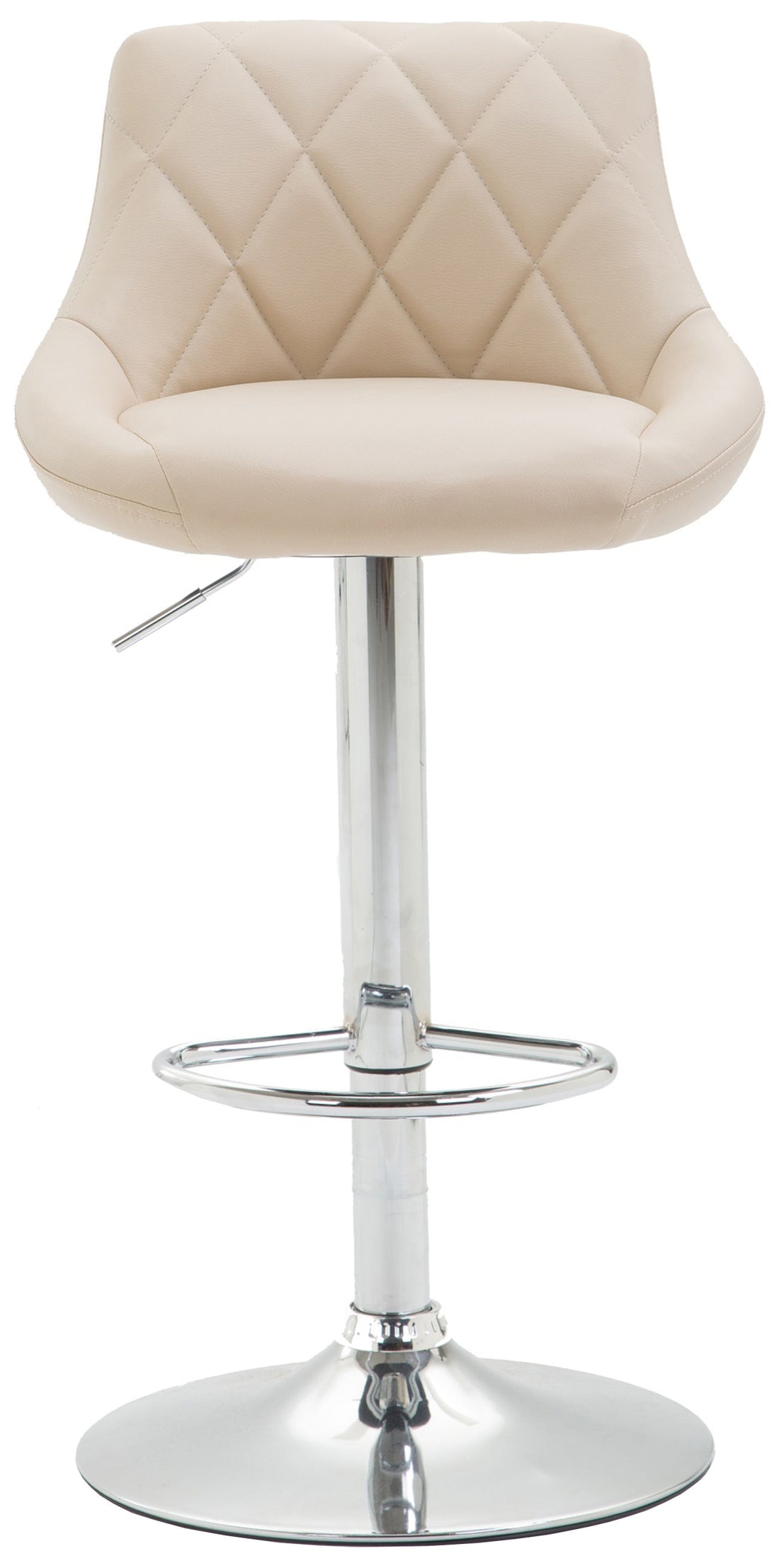 Set van 2 Elegante Barkrukken - Hoge Krukken - 360° Draaibaar & Comfortabel Zitcomfort Kleur crème