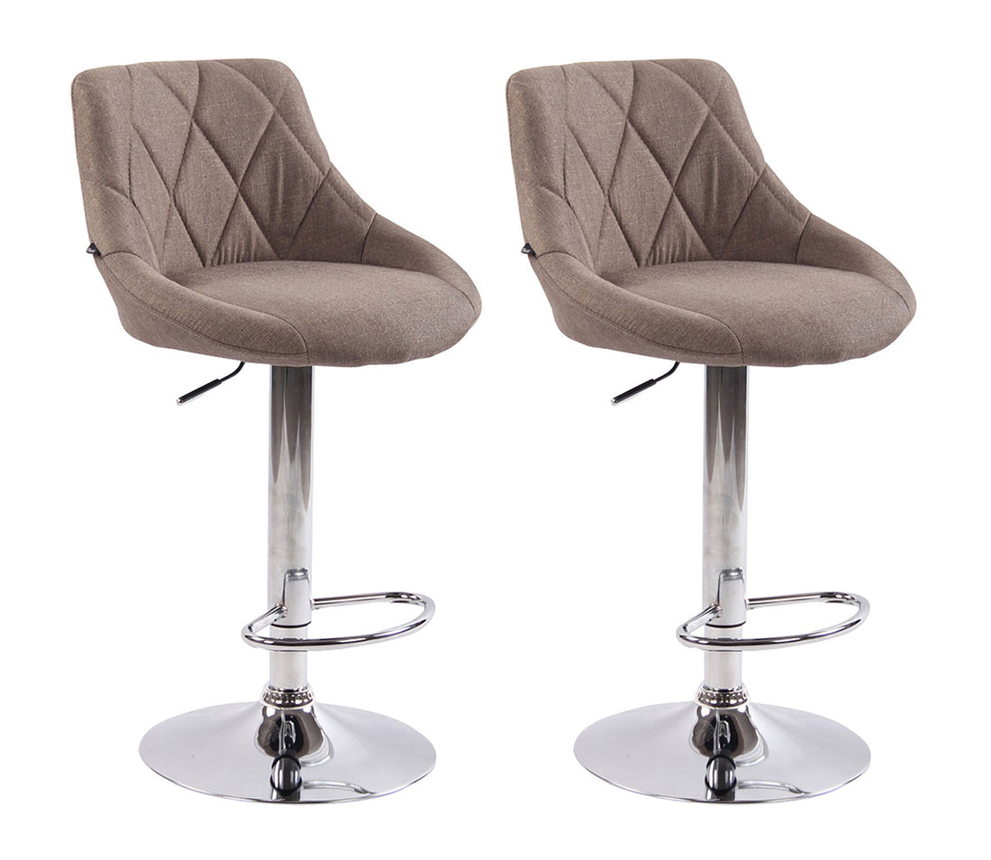 2-delige set Moderne Barkrukken - Design Krukken - Stijlvolle Verstelbare Hoogte Kleur taupe