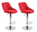 2-delige set Moderne Barkrukken - Design Krukken - Stijlvolle Verstelbare Hoogte Kleur rood