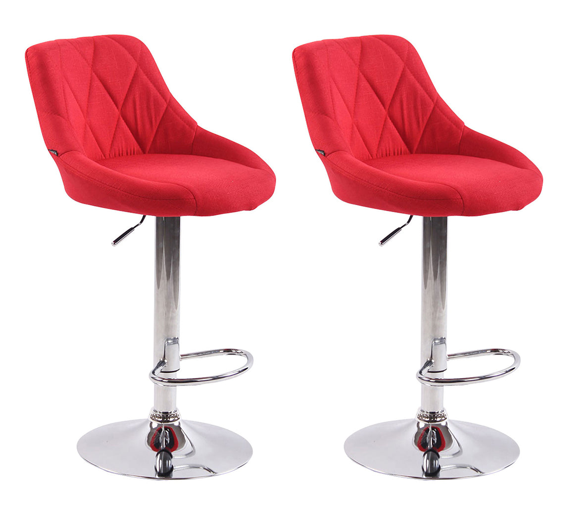 2-delige set Moderne Barkrukken - Design Krukken - Stijlvolle Verstelbare Hoogte Kleur rood