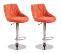 2-delige set Moderne Barkrukken - Design Krukken - Stijlvolle Verstelbare Hoogte Kleur oranje