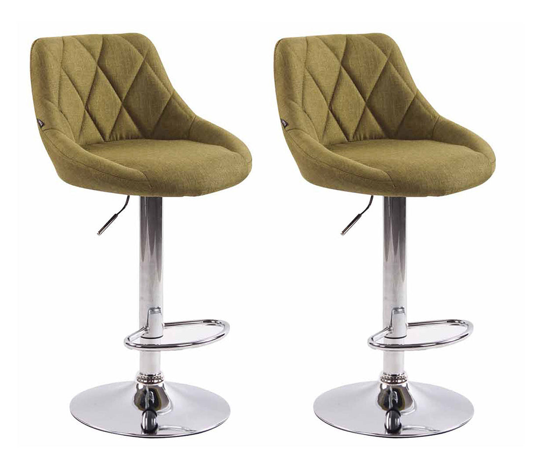 Set 2 Barkrukken - Hoge Stoelen - In Hoogte Verstelbaar Comfort Kleur groen