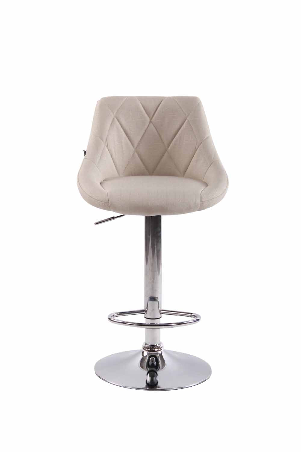 2 Stoffen Barkrukken Set - Barstoelen - In Hoogte Verstelbaar & Comfortabele Voetsteun Kleur crème