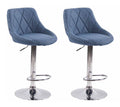 2-delige set Moderne Barkrukken - Design Krukken - Stijlvolle Verstelbare Hoogte Kleur blauw