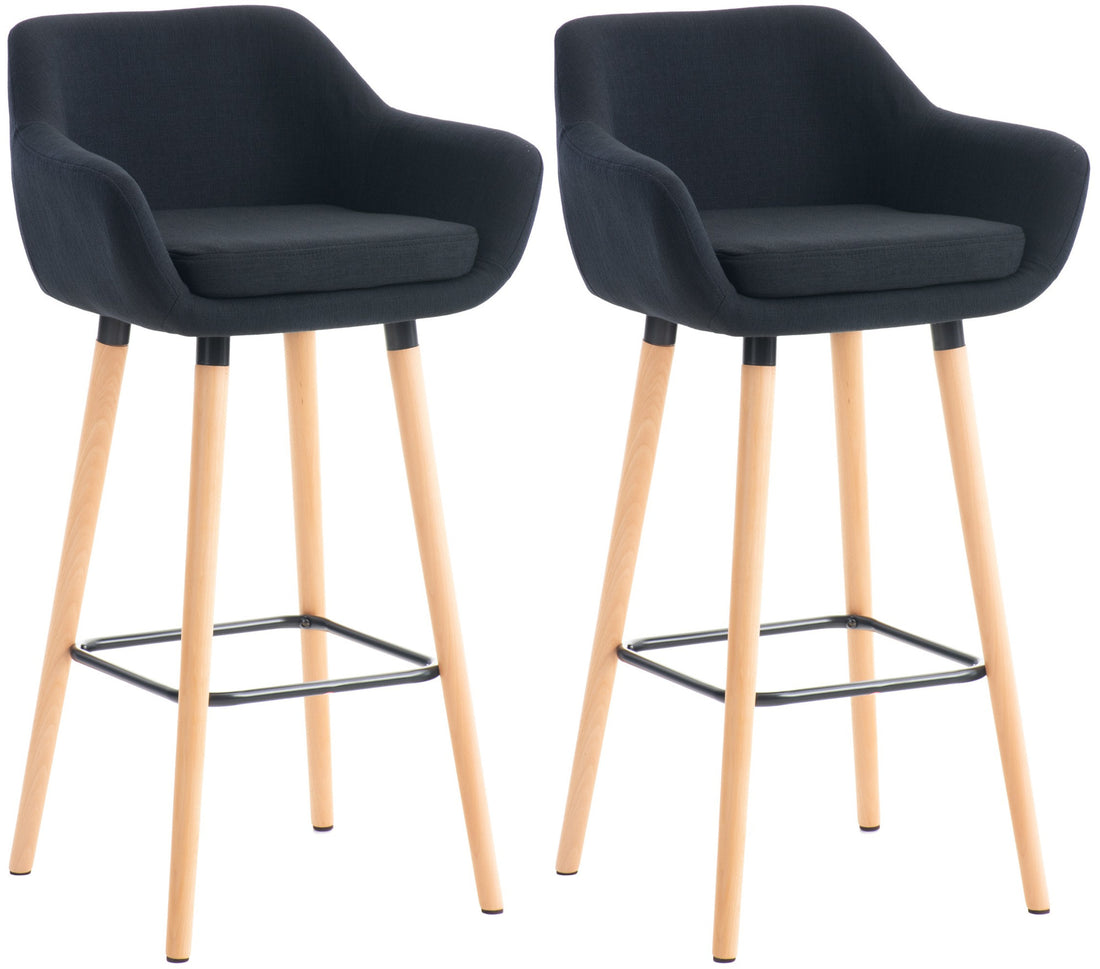 Set van 2 Barkrukken - Hoge Stoelen - Optimaal Zitcomfort - Voor gezellige momenten Kleur zwart