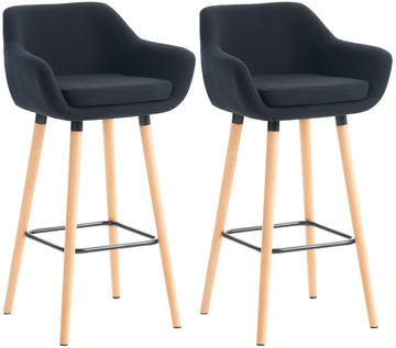 Set van 2 Barkrukken - Hoge Stoelen - Optimaal Zitcomfort - Voor gezellige momenten Kleur zwart