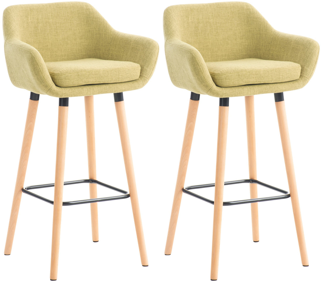 Set van 2 Luxe Barkrukken - Fauteuilstoelen - Comfortabel & Gemakkelijk Schoon Te Maken Kleur lichtgroen