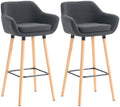 Set van 2 Barkrukken - Barstoelen - Comfortabele Stoffen Bekleding, Gezellig Design Kleur donkergrijs
