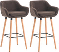 2-delige set Barkrukken - Fauteuil-stijl - Ergonomisch ontwerp Kleur bruin