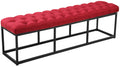 Zitbank met stoffen bekleding - Gestoffeerde Bank - Onderhoudsvriendelijk - Zwart Metaal Frame Kleur rood Maat