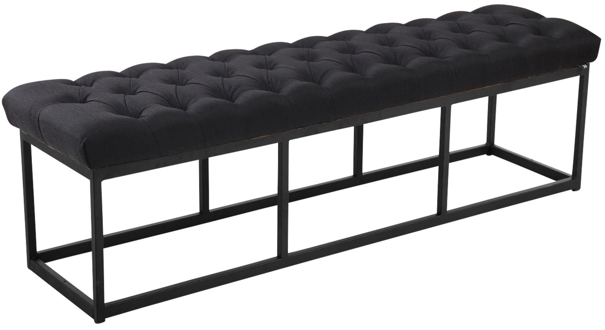 Zitbank met stoffen bekleding - Gestoffeerde Bank - Onderhoudsvriendelijk - Zwart Metaal Frame Kleur zwart Maat