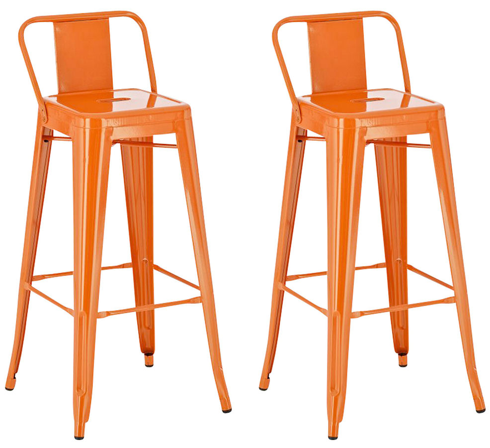 2-delige set Barkrukken - Hoge Krukken - Uitzonderlijke Stabiliteit Kleur oranje