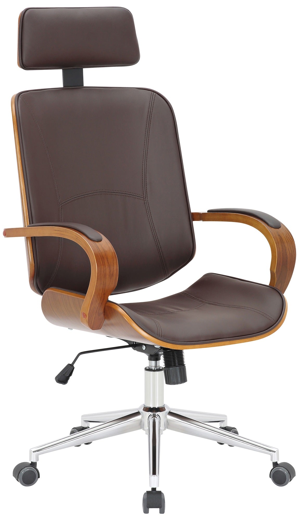 Ergonomische Bureaustoel - Zitstoel - Verstelbaar Comfort, Geschikt voor Kantoor en Thuis Kleur walnoot/braun