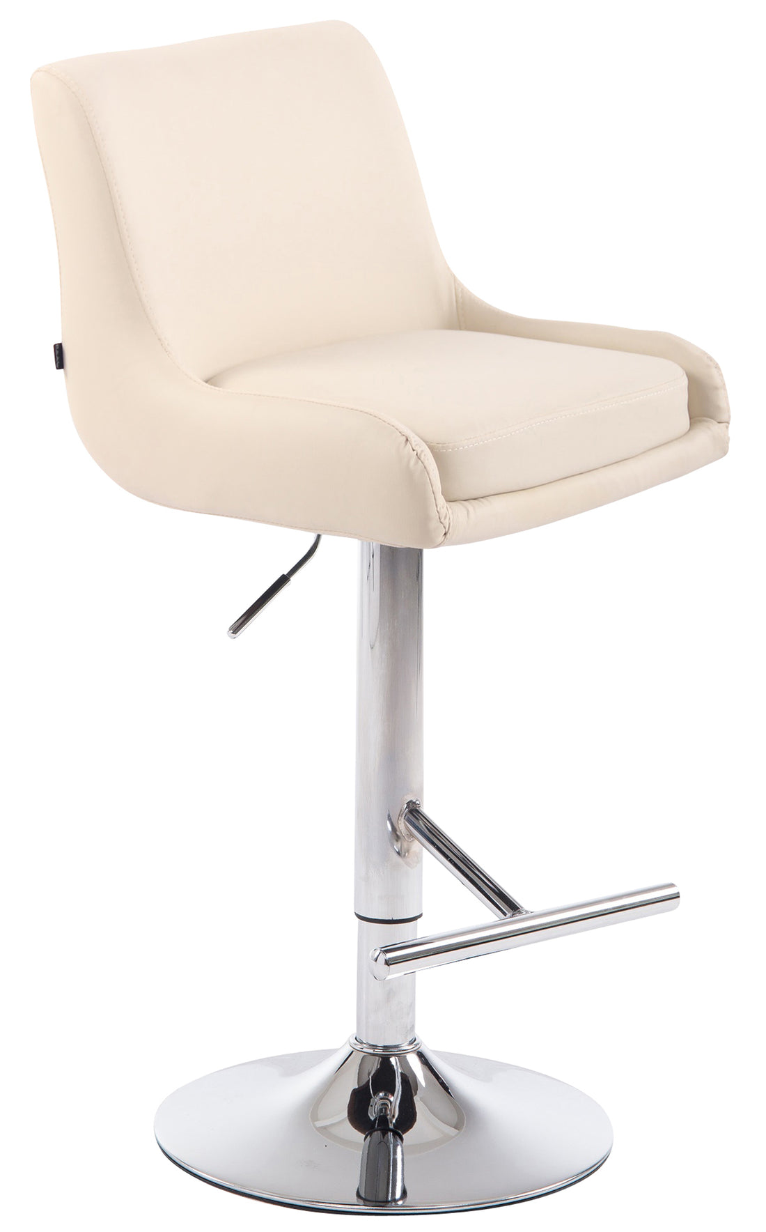 Kunstleren Barkruk - Elegante Kruk - 360° Draaibaar & In Hoogte Verstelbaar Kleur crème