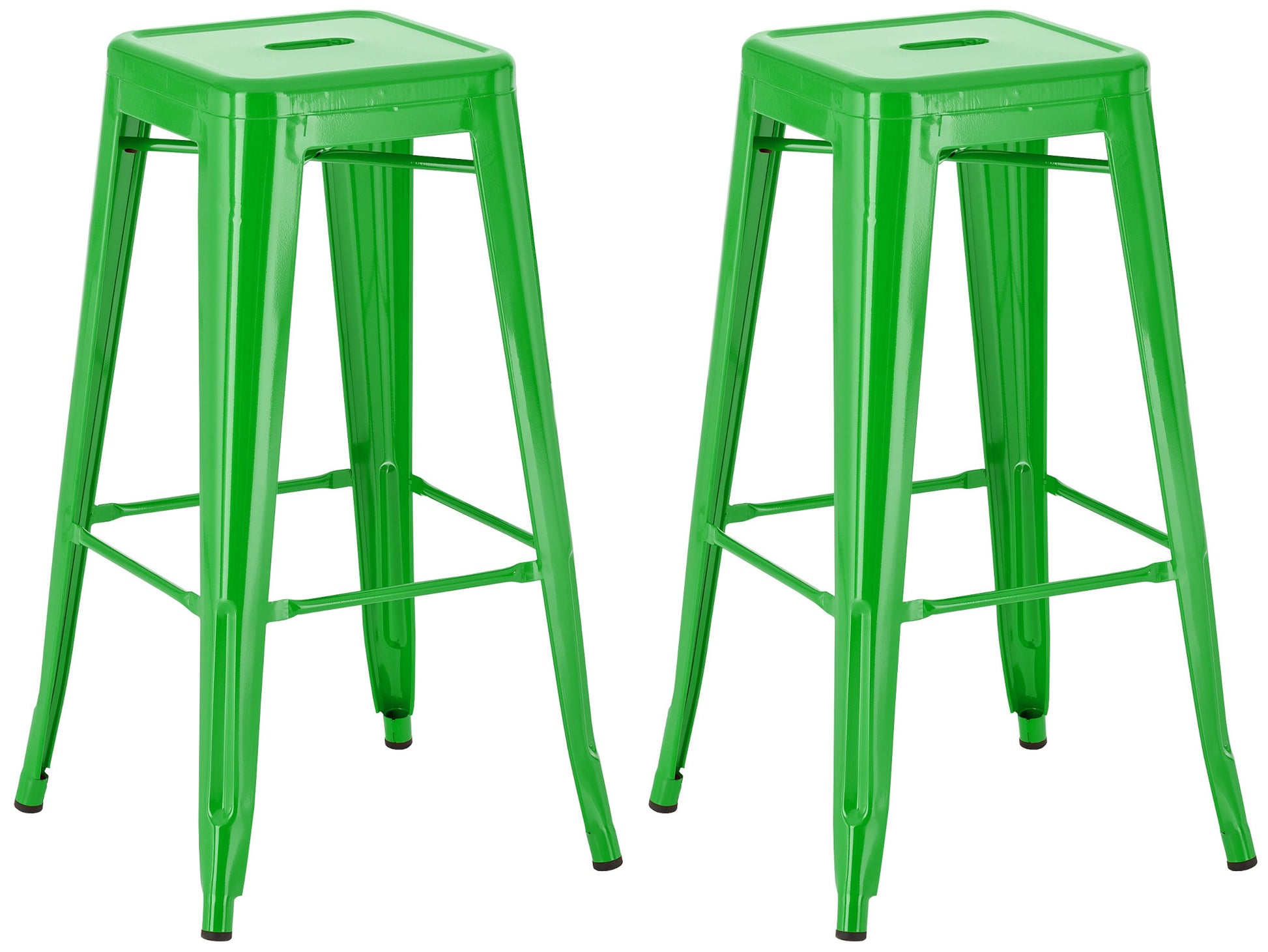 Set van 2 Barkrukken - Hoge Krukken - Stapelbaar, Ruimtebesparend Ontwerp Kleur groen