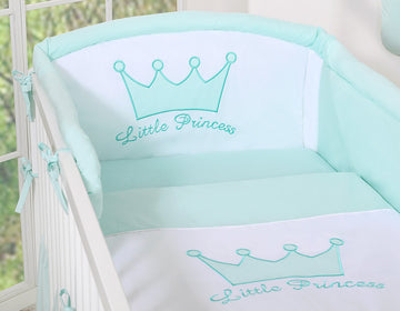 Universele babybedbumper - wiegbeschermer - extra zacht & veilig, ademend, mint, 188x35 cm