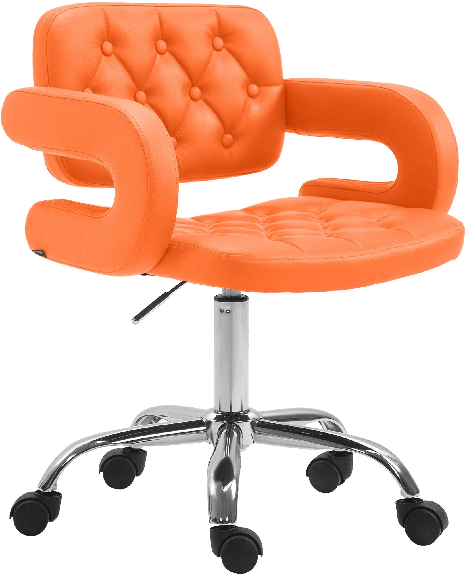 Bureaustoel - Kantoorstoel - In hoogte verstelbaar comfort met kunstlederen bekleding Kleur oranje