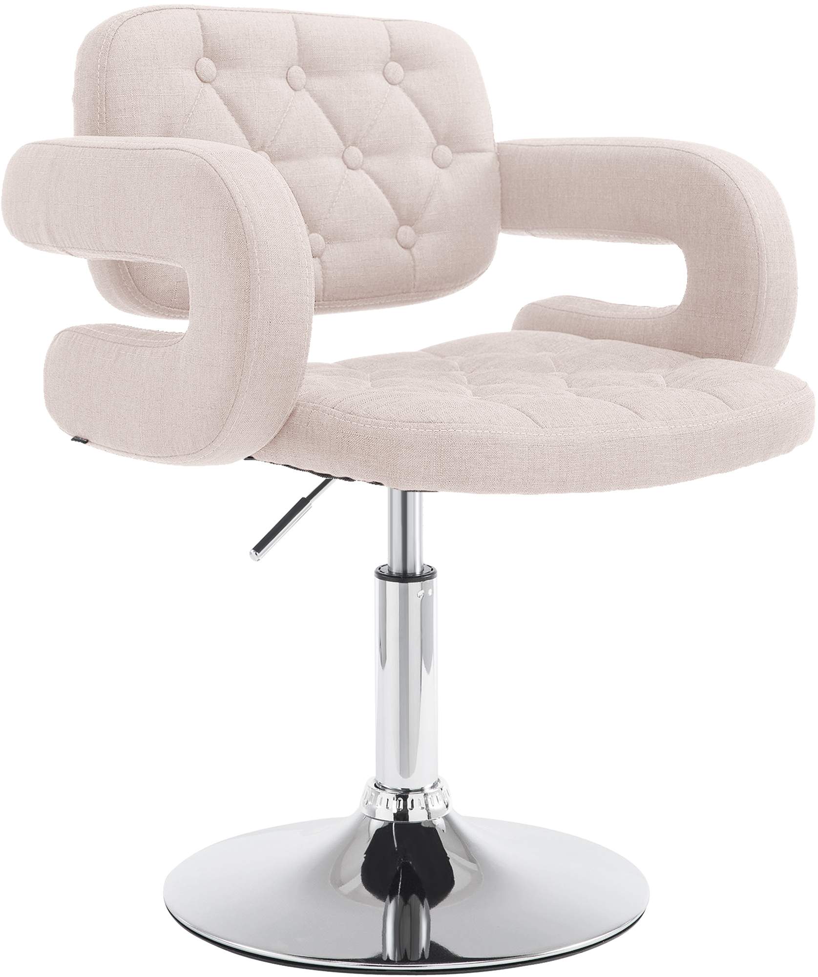 Fauteuil met Stoffen Bekleding - Luxe Comfortstoel - In Hoogte Verstelbaar Tot 60 cm Kleur beige