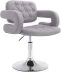 Fauteuil met Stoffen Bekleding - Luxe Comfortstoel - In Hoogte Verstelbaar Tot 60 cm Kleur grijs