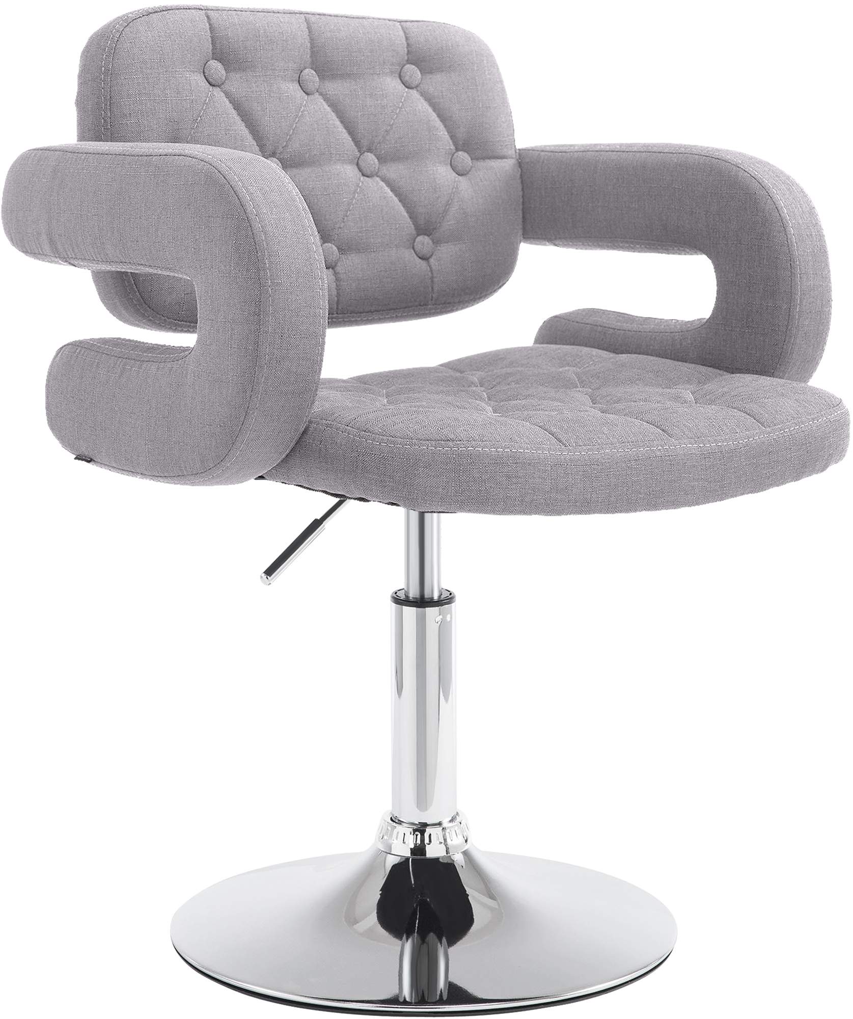 Fauteuil met Stoffen Bekleding - Luxe Comfortstoel - In Hoogte Verstelbaar Tot 60 cm Kleur grijs