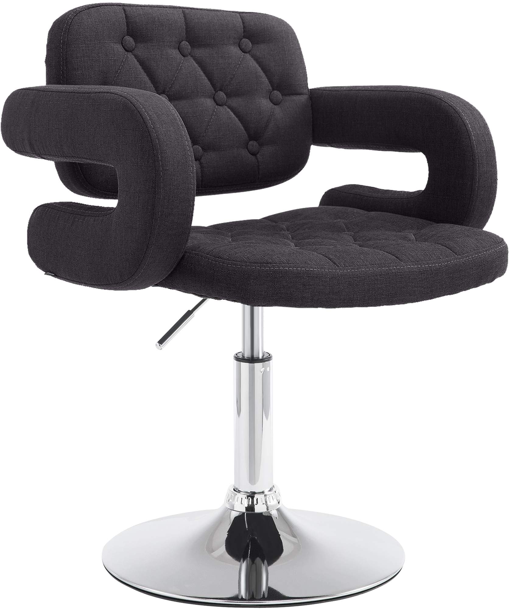 Fauteuil met Stoffen Bekleding - Luxe Comfortstoel - In Hoogte Verstelbaar Tot 60 cm Kleur zwart