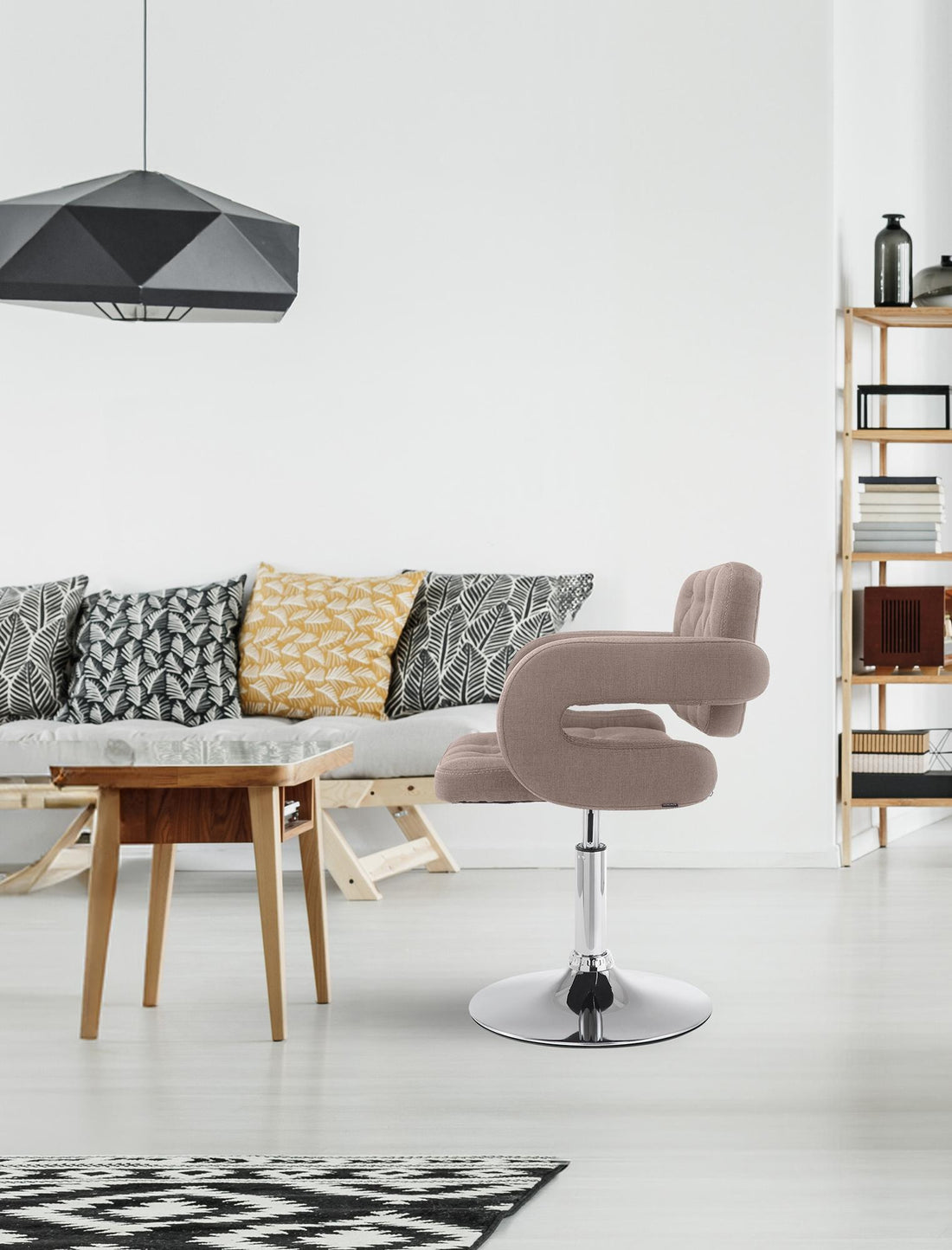 Design Kruk - Barstoel - 360° Draaibaar, Hoog Comfort en Kleurkeuze Kleur taupe