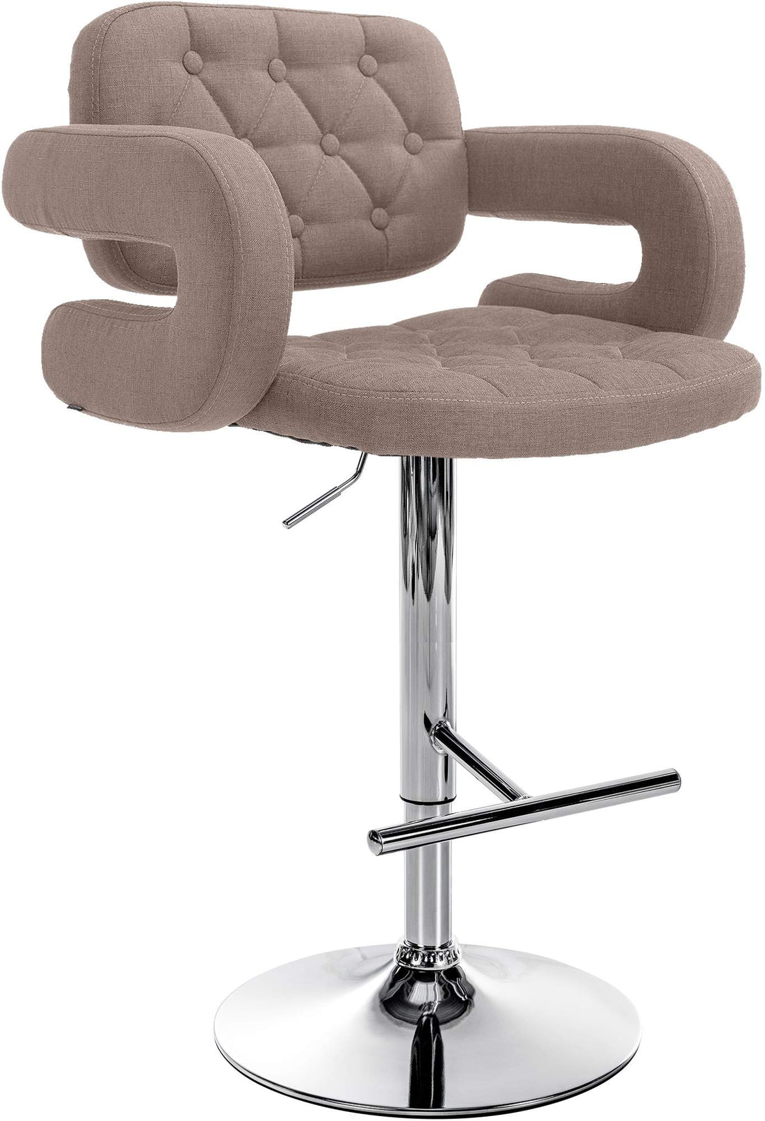 Design Barkruk - Hoog Comfort, Uitgebreide Kleurenkeuze - 360° Draaibaar en Verstelbaar Kleur taupe