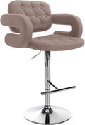 Design Barkruk - Hoog Comfort, Uitgebreide Kleurenkeuze - 360° Draaibaar en Verstelbaar Kleur taupe