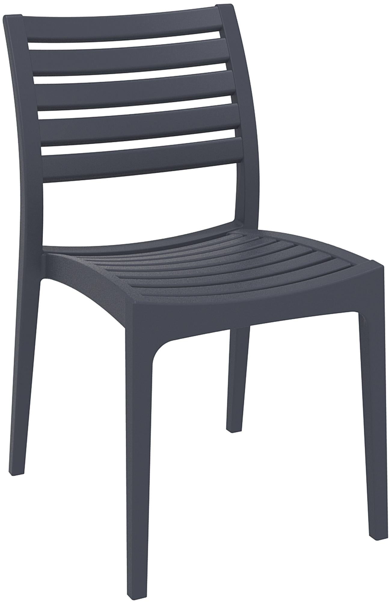 Stapelbare Tuinstoel - Weersbestendige Stoel - Hoge UV-bestendigheid en Zitcomfort Kleur donkergrijs