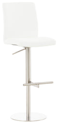 Verstelbare Barkruk, Kruk, Comfortabele Kunstleren Zitting - Modern Design Kleur wit