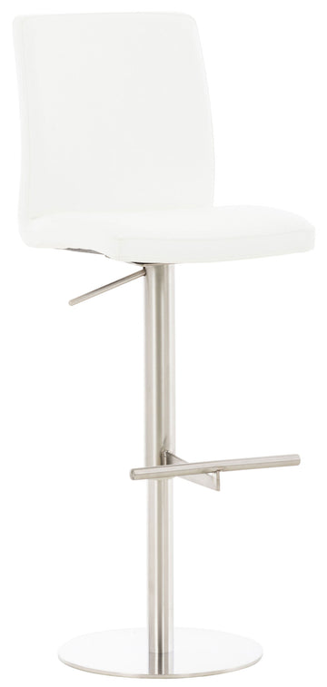 Verstelbare Barkruk, Kruk, Comfortabele Kunstleren Zitting - Modern Design Kleur wit